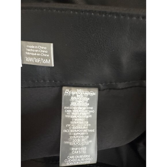 Calvin Klein Womens Black Faux Leather Skirt Size 16W New - Picture 6 of 7